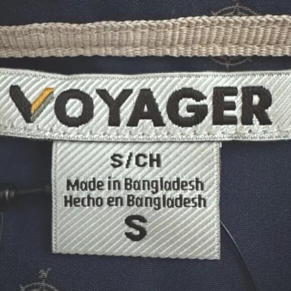 Men's Shirt Small Blue Voyager Short Sleeve Button Up Sml S Casual Office Comfy - Picture 4 of 7